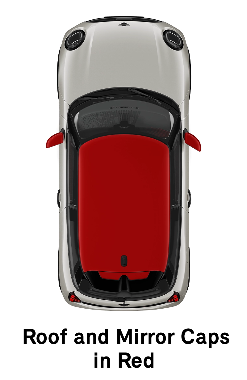  MINI - uitrusting - jcw uitvoering - dak in rood