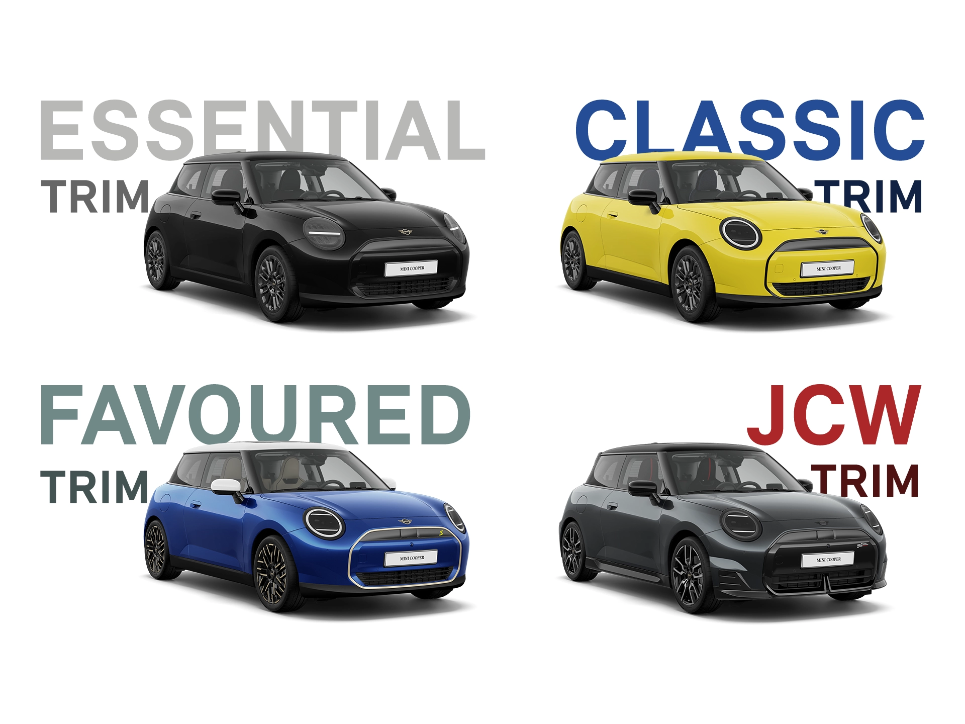 MINI Cooper Electric - collage van uitvoeringen