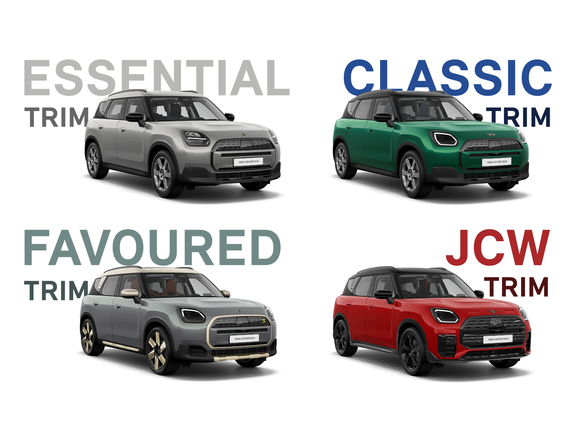 MINI Countryman Electric - collage van uitvoeringen