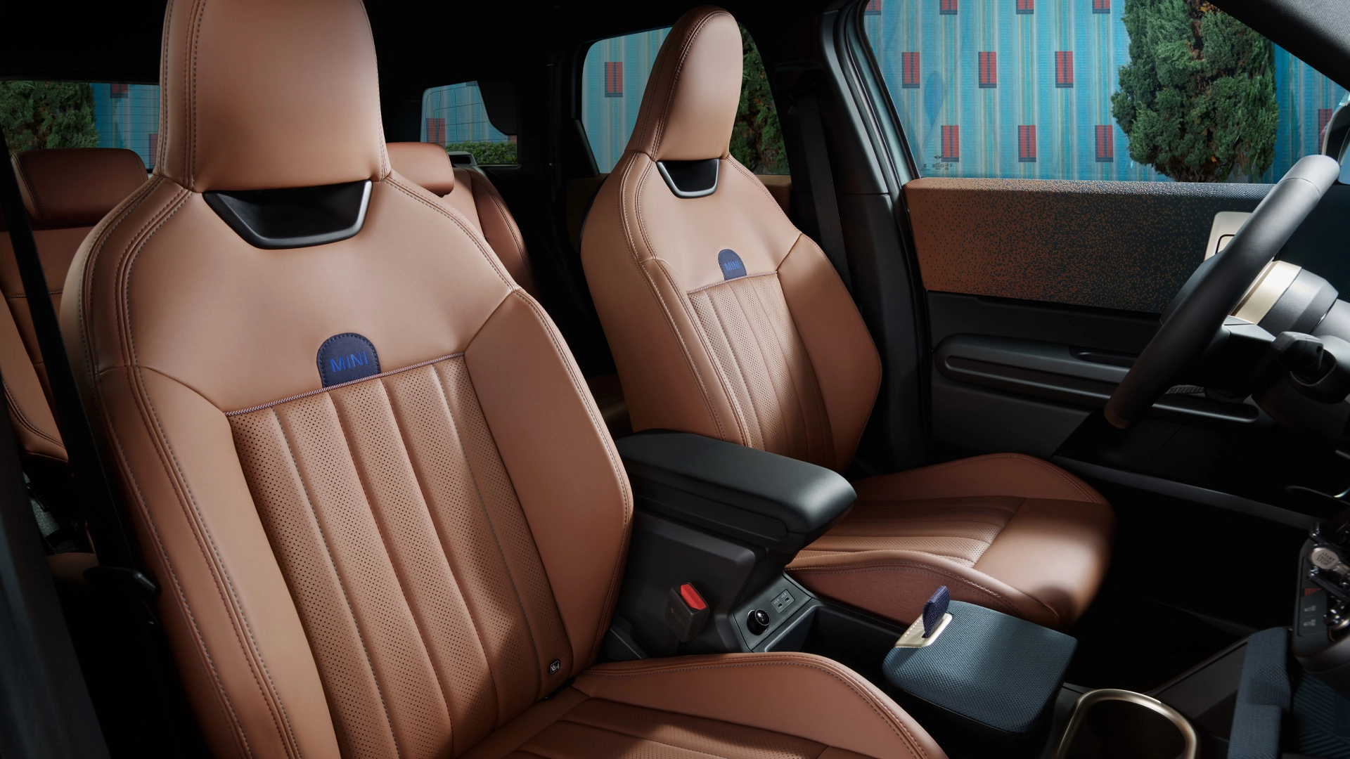 MINI countryman – interieur – voorstoelen bruin