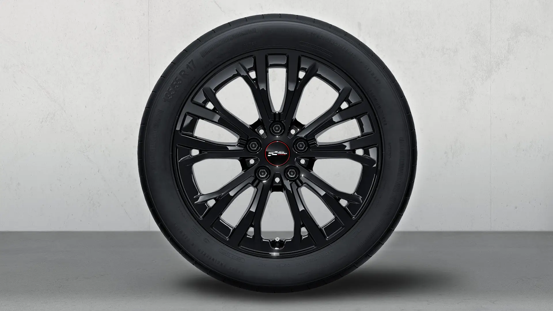 17 inch John Cooper Works lichtmetalen winterwiel met Sterspaak styling 991 in Jet Black.