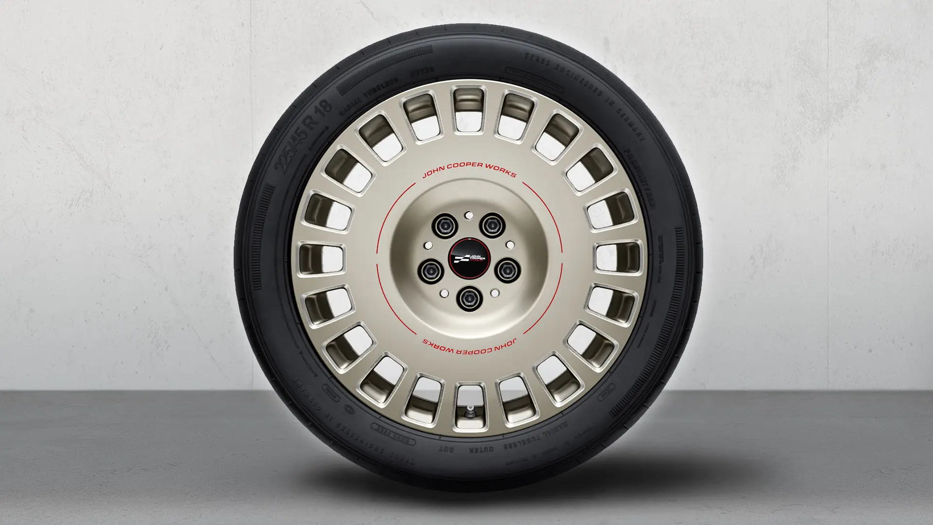 18" JCW gegoten lichtmetalen wiel met Rallye-spaak 992 Bicolor (Vibrant Silver, gepolijst), complete zomerwielset 