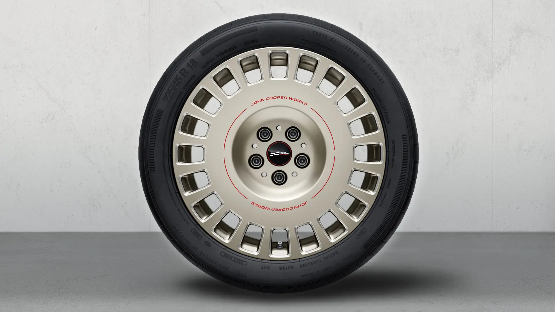 18" JCW gegoten lichtmetalen wiel met Rallye-spaak 992 Bicolor (Vibrant Silver, gepolijst), complete zomerwielset 