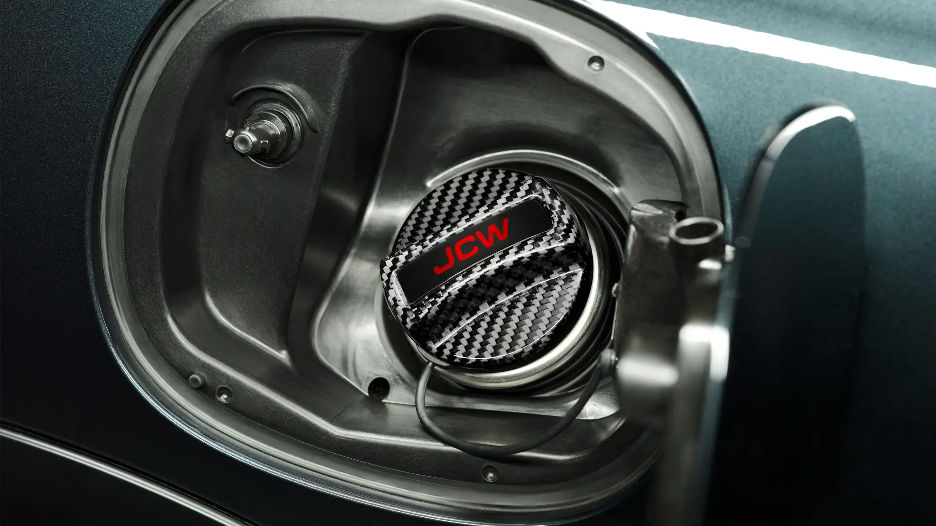 JCW accessoires - JCW tankdopafdekking van koolstofvezel