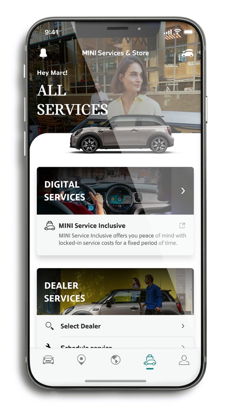 mini connected – mini app – beheer alle diensten